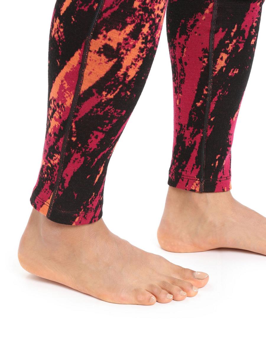 Women's Icebreaker Merino 250 Vertex Leggings Sedimentary Base Layers Cherry / Flash | CA 1103TCEV